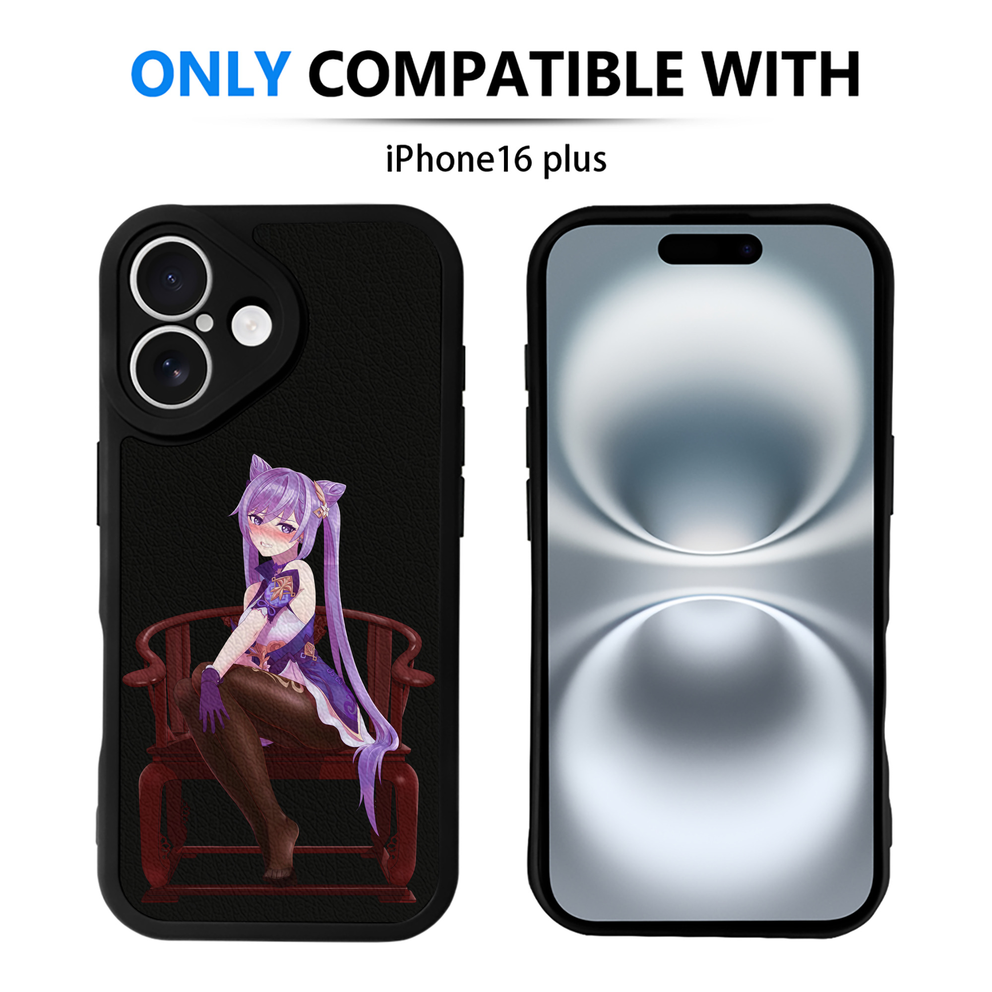 げんし神 刻晴 こくせい genshin Kokusei 【iPhone 16シリーズ対応】シリコンスマホケース（レザー調） 材質：シリコン